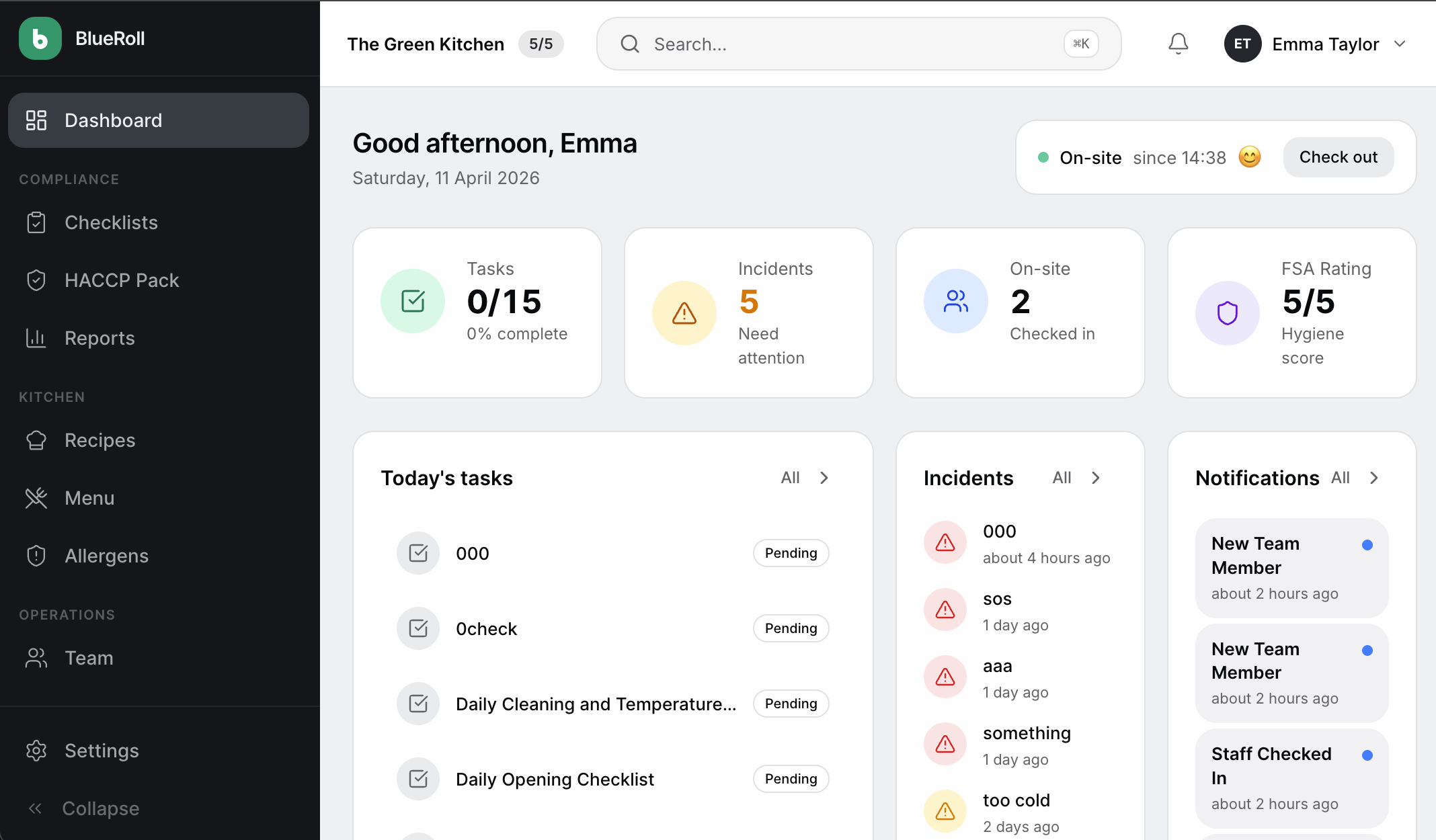 Blueroll web app preview
