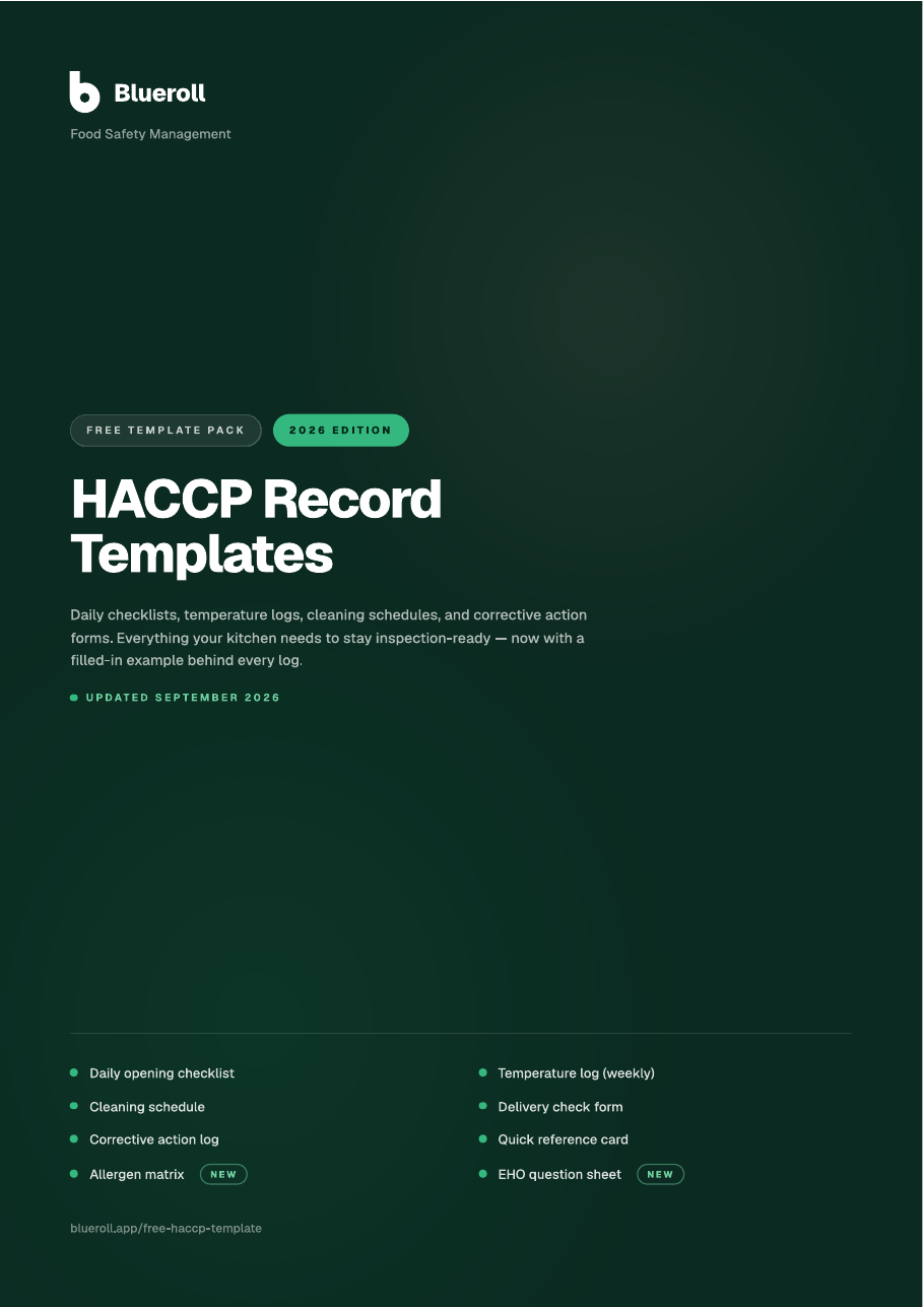 HACCP template pack 2026 edition — cover